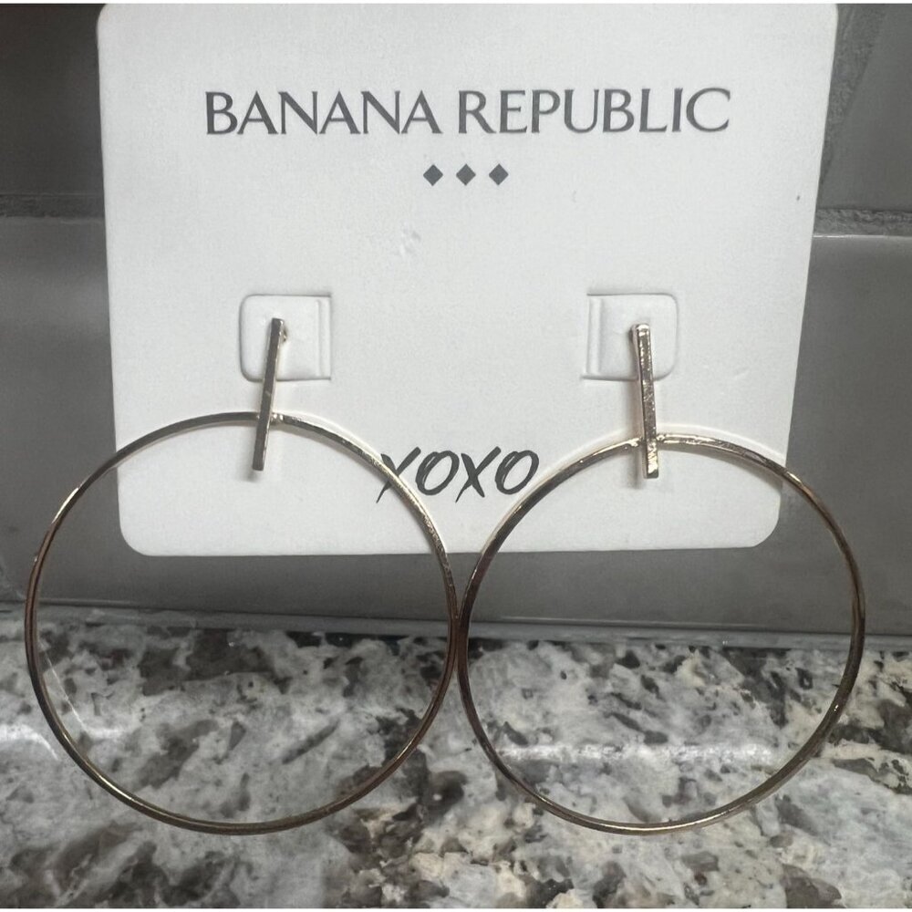 Banana Republic Gold-Tone Hoop Earrings‎ XOXO NEW
